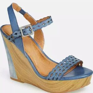 ANTHROPOLOGIE NAYA "Bellina" WEDGE LEATHER WOMEN'S SANDALS